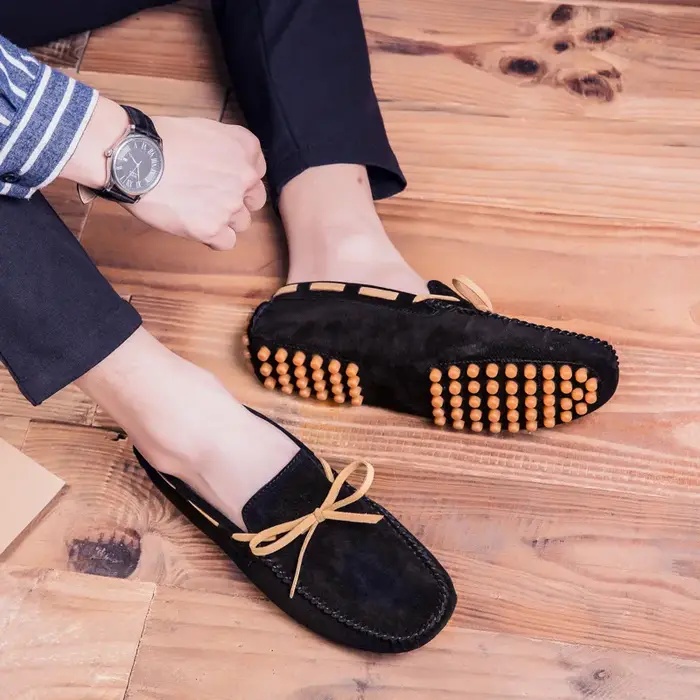 Mocassins en daim et cuir pour hommes