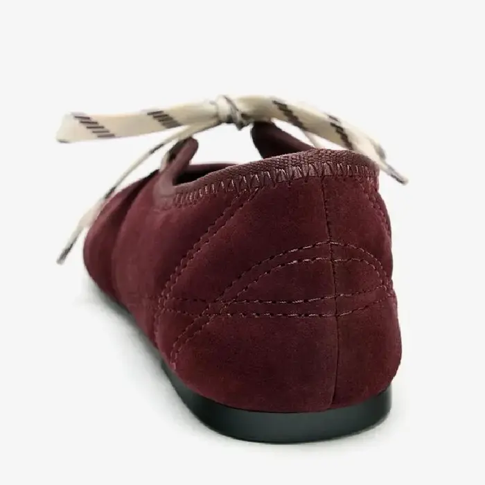 Mode à lacets couture Design marque ballerines femmes haute qualité Faux daim Mary Jane chaussures confortables bout rond mocassins