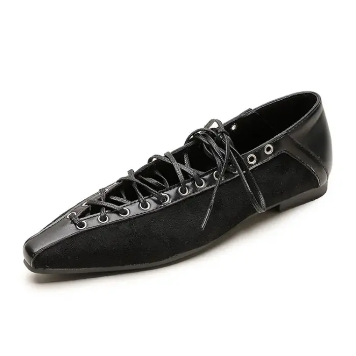 Baskets de marche pour femmes, légères et respirantes, à lacets, à bout pointu, chaussures plates ré