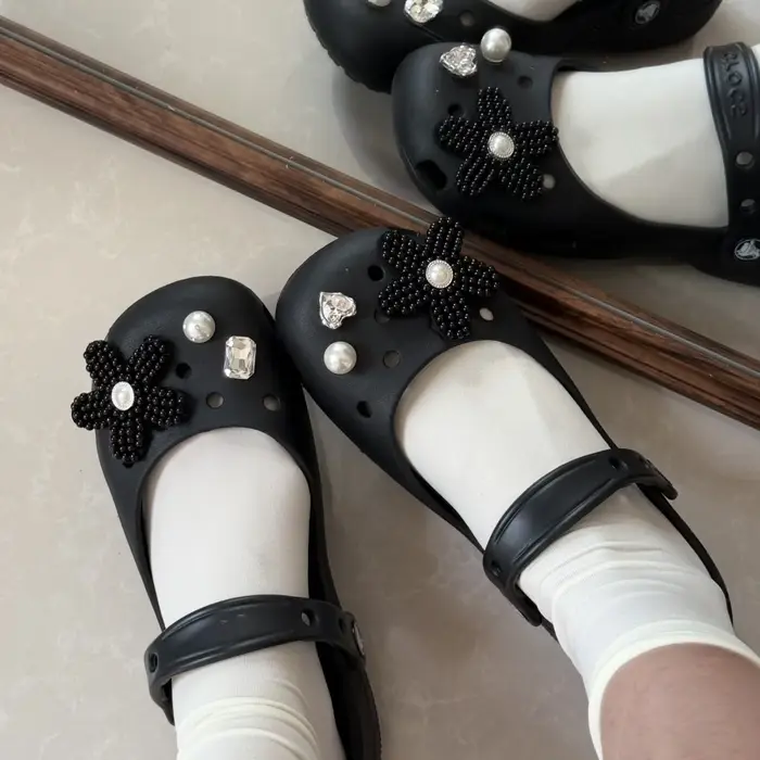 Ensemble de breloques originales pour chaussures, style rétro, pour femmes, pack de breloques corc, 
