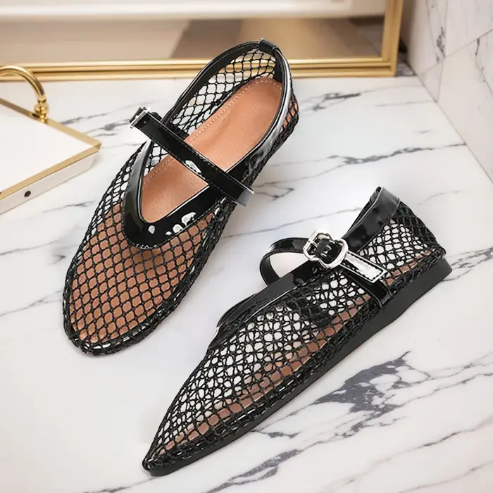 Femmes maille ballerines résille