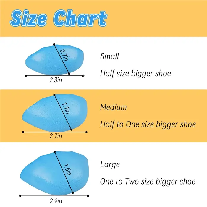 Deux paires de rembourrages pour chaussures trop grandes, inserts pour réduire la taille des chaussures, coussinets de remplissage pour les chaussures amples