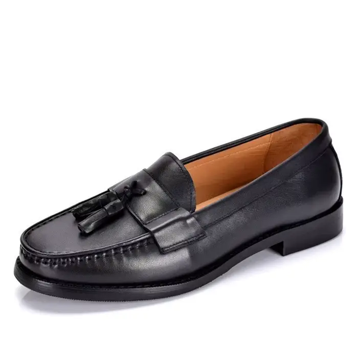Chaussures de luxe britanniques et italiennes pour hommes, mocassins à pompons en cuir véritable, ch