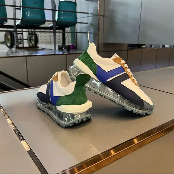 Grosse Sneaker hommes concepteur coussin d'air chaussure de Sport mode tissu en cuir décontracté respirant hauteur augmentée plate-forme conseil chaussures