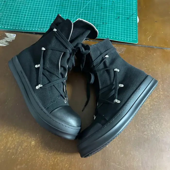 Ro classique concepteur Ro noir toile botte haut chaussure hommes chaussures décontractées de luxe ZIP femmes Sneaker semelle épaisse bottines