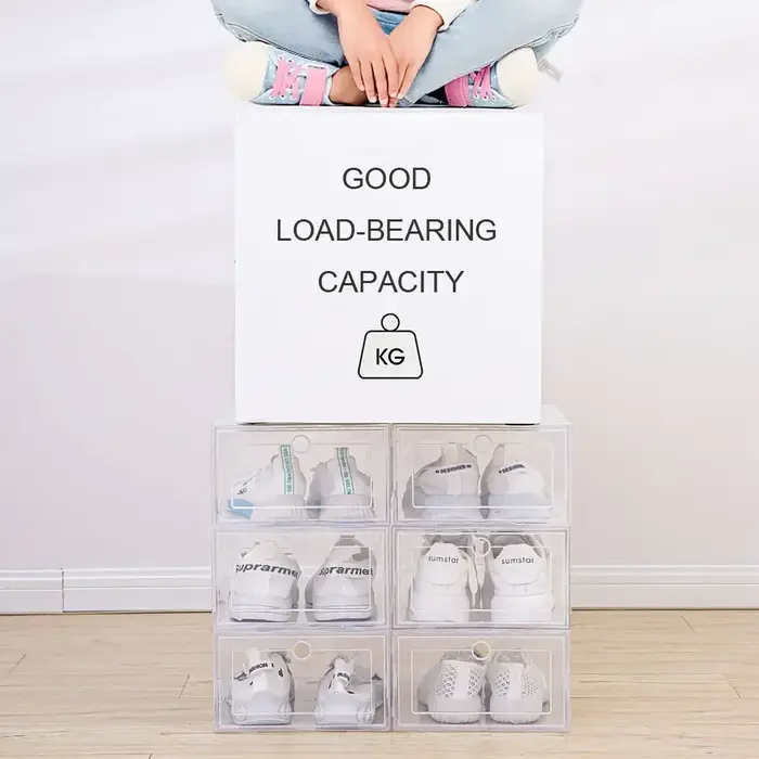 Boîte à Chaussures Transparente en Plastique Empilable