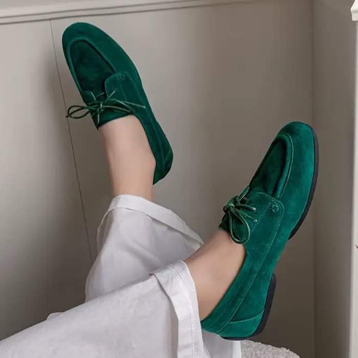 MORAZORA Ins nouveau cuir suédé de vache femmes mocassins à lacets printemps été chaussures plates p