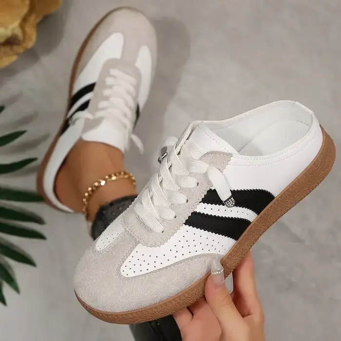 Nouvelles baskets mules pour femmes 2026 – Chaussures décontractées respirantes à lacets, antidérapa