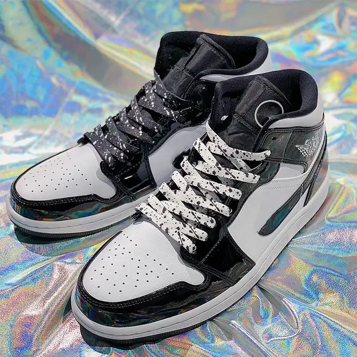 Lacets de lacets à éclaboussures d'encre pour Sneaker Flat Doring Printing Lacets de chaussures de b