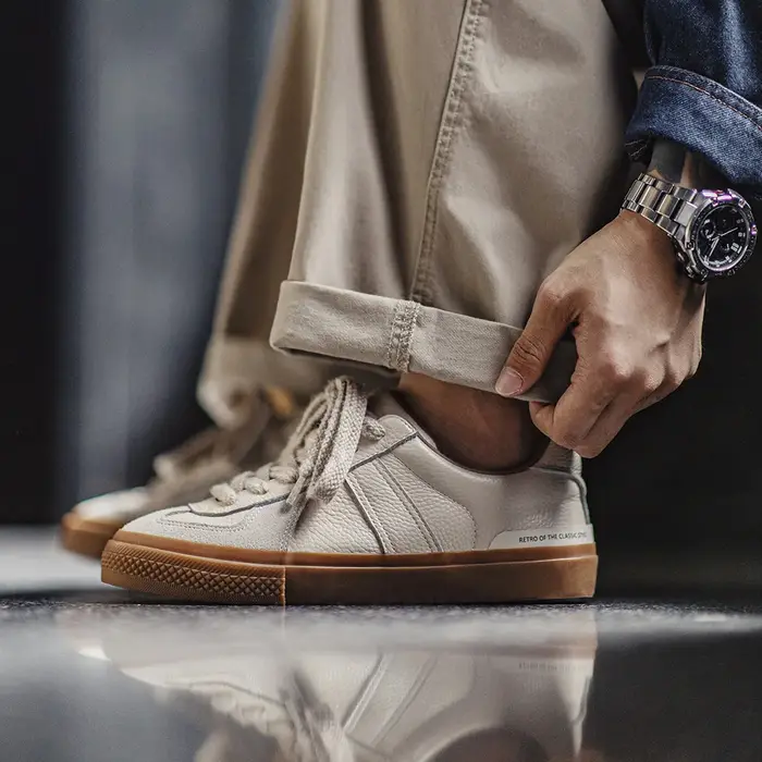 Maden nouvelles chaussures d'entraînement confortables en cuir pleine fleur pour hommes quotidien po