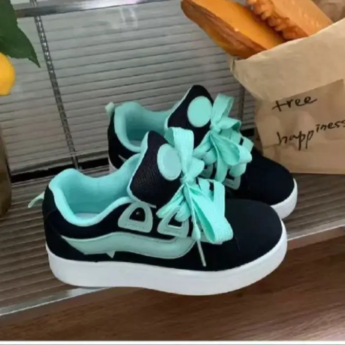 Nouvelles Chaussures Vulcanisées Noires pour Femmes 2025 – Baskets Décontractées à Plateforme Style