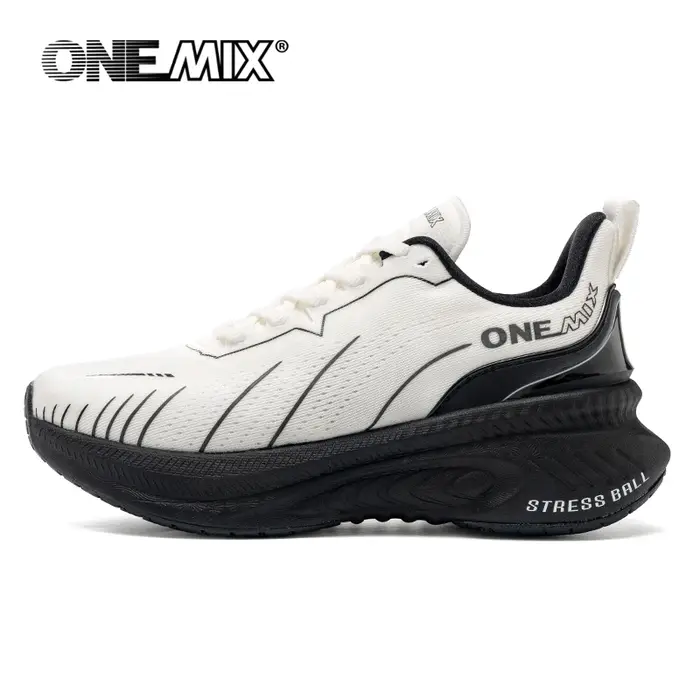 ONEMIX blanc chaussures de course sur route pour hommes coussin d'air