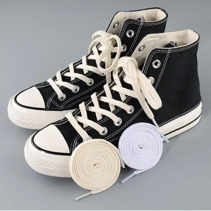 1 paire de lacets plats en coton baskets