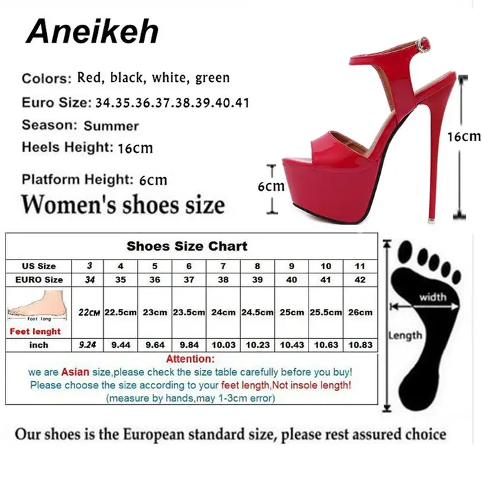 Aneikeh grande chaussure taille 41 42 43 44 45 46 sandales à talons hauts été Sexy bout ouvert robe de soirée 16CM plate-forme gladiateur femmes pompes