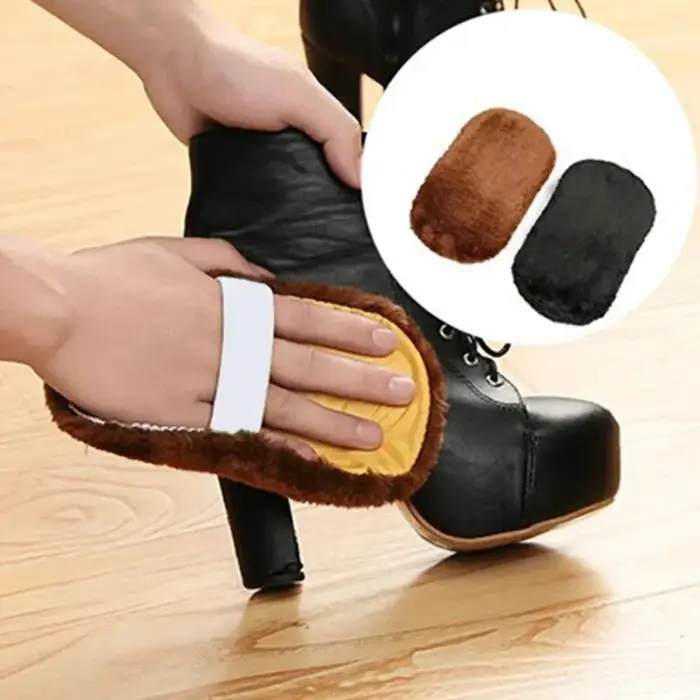 Gant de polissage de chaussures en cuir multifonctionnel, 1 pièce, chiffon de nettoyage de chaussure