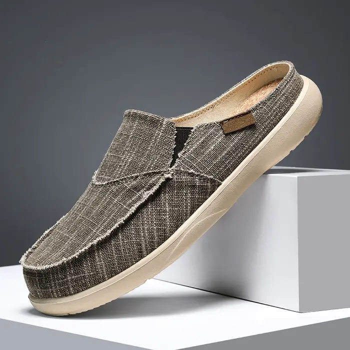 Hommes toile chaussures été 2025 nouveau léger respirant doux sans lacet