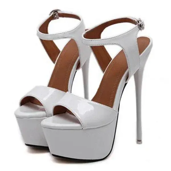 Aneikeh grande chaussure taille 41 42 43 44 45 46 sandales à talons hauts été Sexy bout ouvert robe de soirée 16CM plate-forme gladiateur femmes pompes
