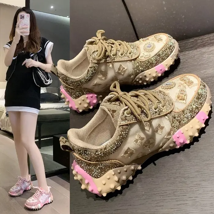 Baskets de tennis décontractées pour femmes, chaussures à bas optiques en biscuits, chaussures de ma