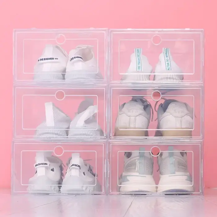 Boîtes à chaussures transparentes empilables