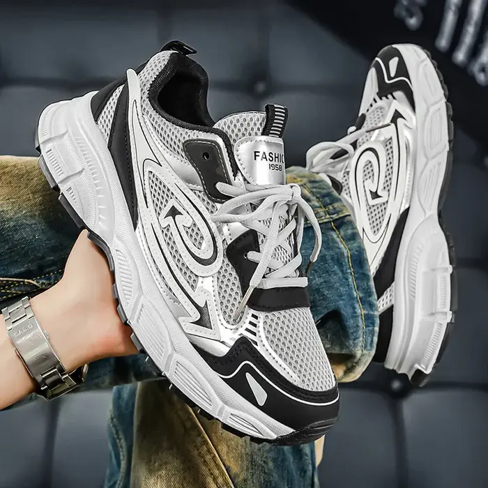 Chaussures décontractées rétro pour hommes, style « Dad Shoes », été 2026, semelle épaisse, respirantes, antidérapantes, pour la randonnée et le streetwear