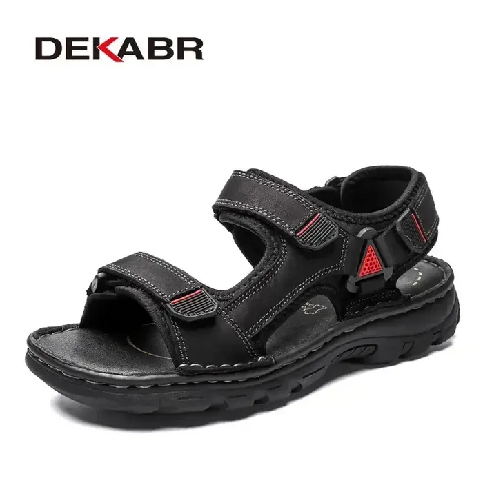 DEKABR taille 48 hommes sandales en cuir véritable été chaussures hommes décontractées vacances chau
