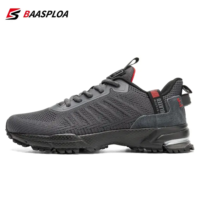 Baasploa chaussures de course pour hommes baskets légères homme concepteur maille Sneaker à lacets mâle respirant sport chaussure de Tennis
