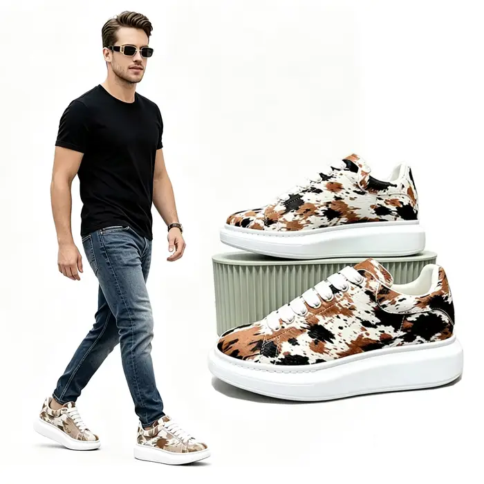 Baskets de luxe à plateforme pour homme