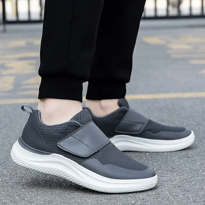 Hommes orthopédiques pieds larges gonflés marche chaussures décontractées pouce éversion réglage doux confortable