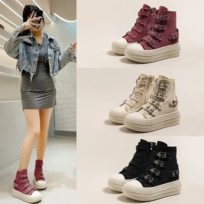 Chaussures en toile montantes pour femmes