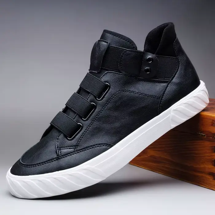 Mocassins vulcanisés noirs pour hommes, chaussures à la mode, haut décontracté, résistant à l'usure,
