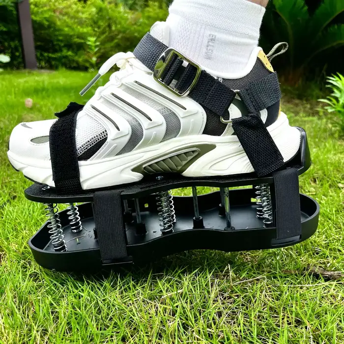 1 paire de chaussures aérateur de pelouse noires