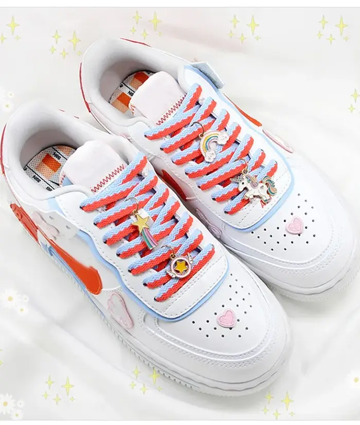 1 paire de lacets de couture de couleur plate pour baskets Macaron lacets de chaussure tissés creux