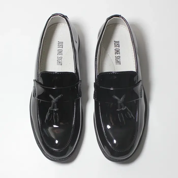 Chaussures en cuir PU verni souple pour garçons et adolescents