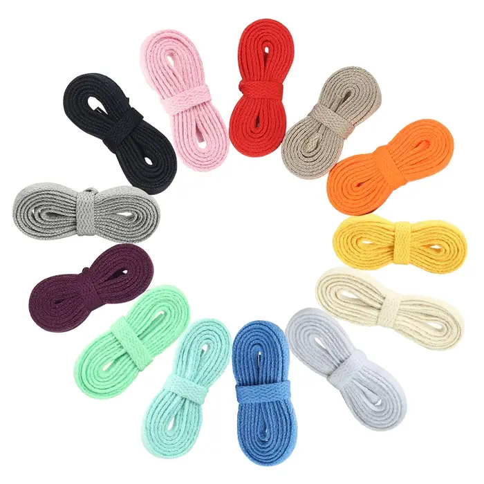 Lacets plats épais pour baskets, 36 couleurs, sans élasticité, lacets blancs et noirs, lacets de cha