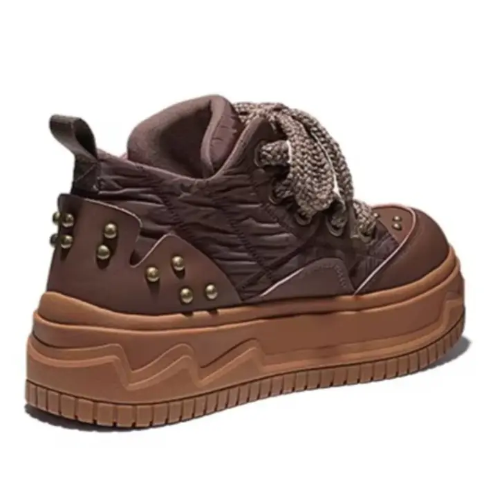 Chaussures de planche montantes pour hommes et femmes, marron, élégantes, décontractées, semelles épaisses, augmentant la hauteur, chaussures confortables et respirantes