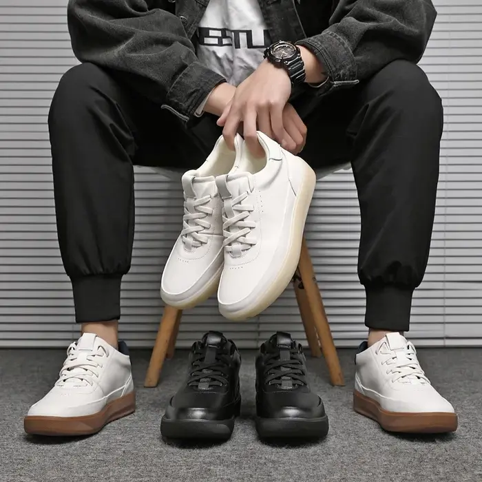 Baskets montantes en cuir pour hommes