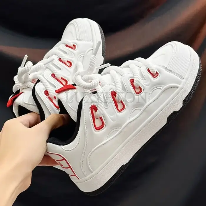 Chaussures de Skateboard à semelles épaisses et bout rond pour Couple