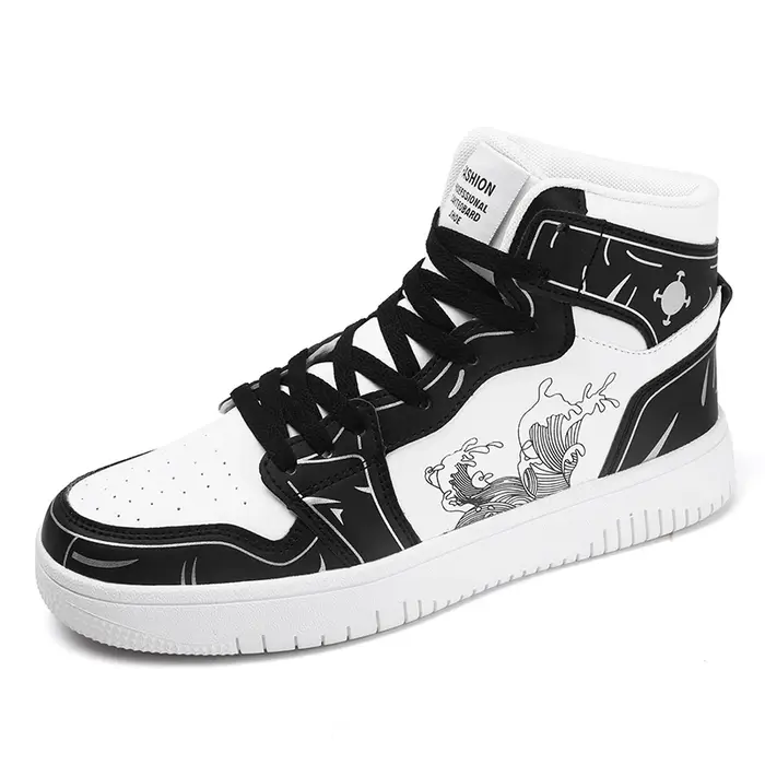 Baskets montantes en cuir plat pour hommes, chaussures de marche confortables et respirantes, de lux