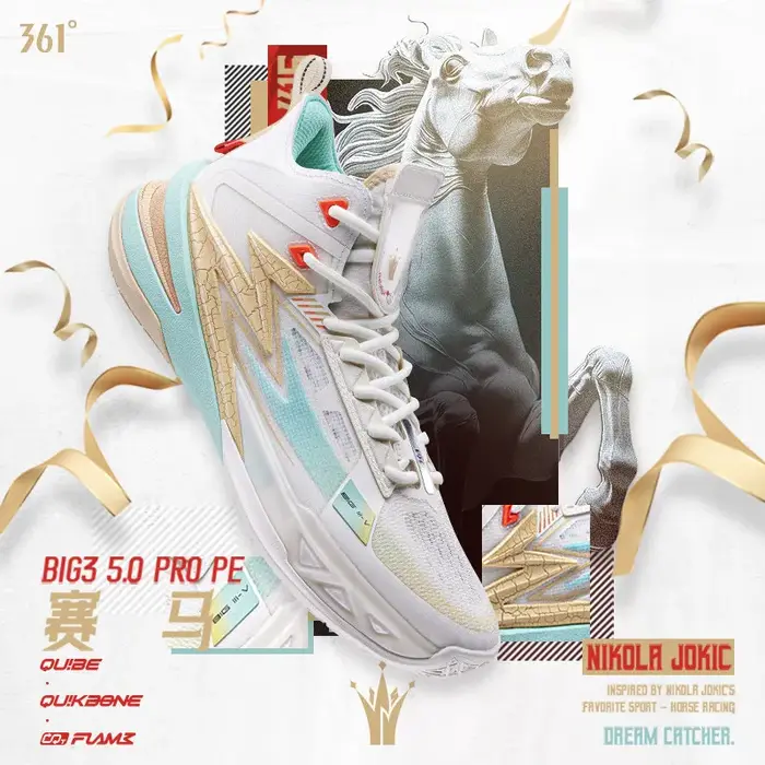 361BIG3 5.0 PRO PE Chaussures de basketball d'été pour homme, modèle Jokic, pour le combat réel