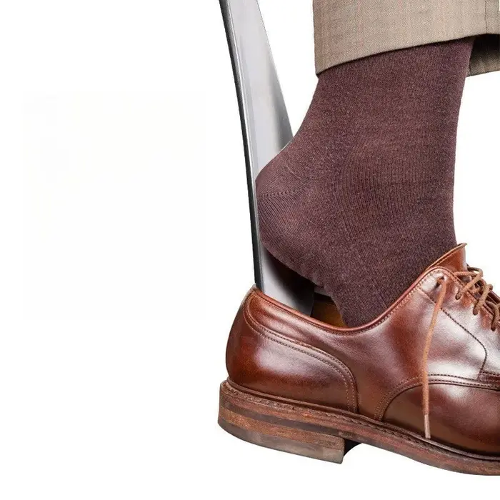 Nouvel embout à chaussures long en alliage, lisse, robuste et durable, avec poignée incurvée confortable, sans besoin de s'agenouiller