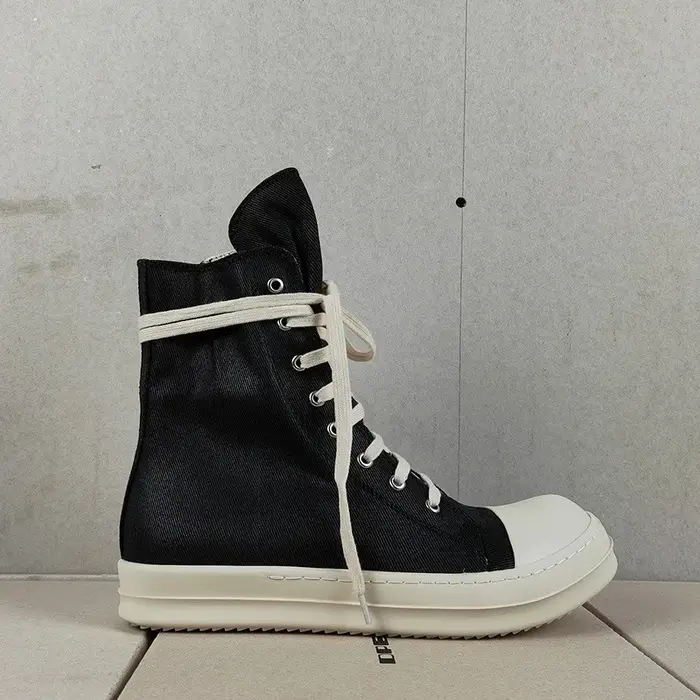 YETTIES Baskets montantes en toile unisexes | Chaussures d'été zippées à semelle épaisse | Plimsolls décontractés à