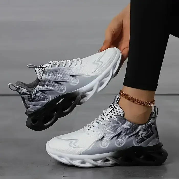 Femmes dames marche Tennis chaussures sans lacet léger décontracté course baskets semelle souple con