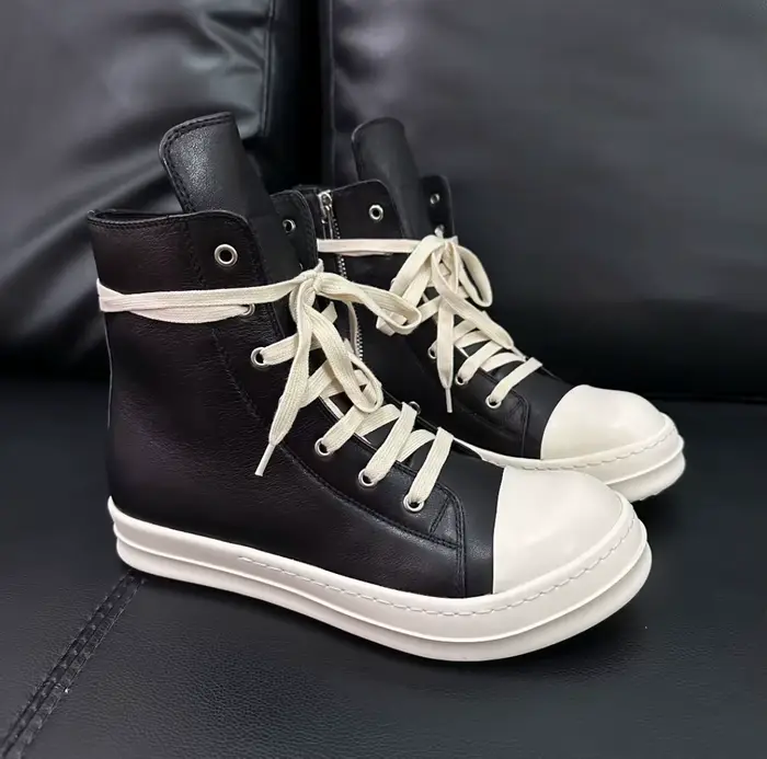 R-o génieux cuir noir haut chaussure de luxe qualité hommes bottes fermeture éclair femmes Sneaker chaussures décontractées Design classique bottine