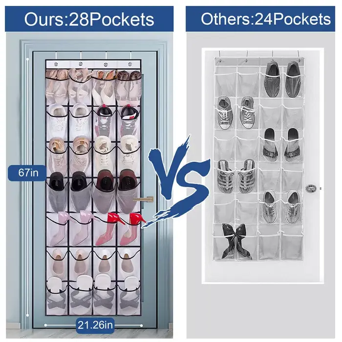 Organisateur de chaussures au-dessus de la porte