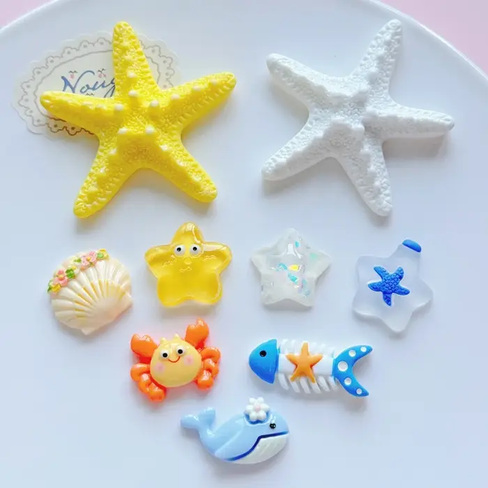 Breloques DIY pour chaussures en forme de coquillages avec pierres de lave océaniques et pinces étoiles de mer pour sandales et chaussons d'été – Cadeau décoratif pour femme
