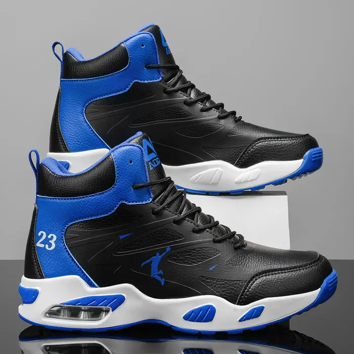 Chaussures de basket-ball à tige haute pour hommes, baskets à coussin d'air, antidérapantes, respirantes, chaussures de sport pour hommes, entraînement en plein air, chaussures de sport
