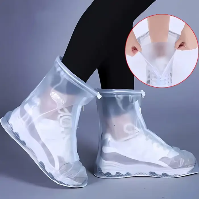 Couvre-chaussures imperméables unisexes, protections pour chaussures, bottes de pluie, couvre-chauss