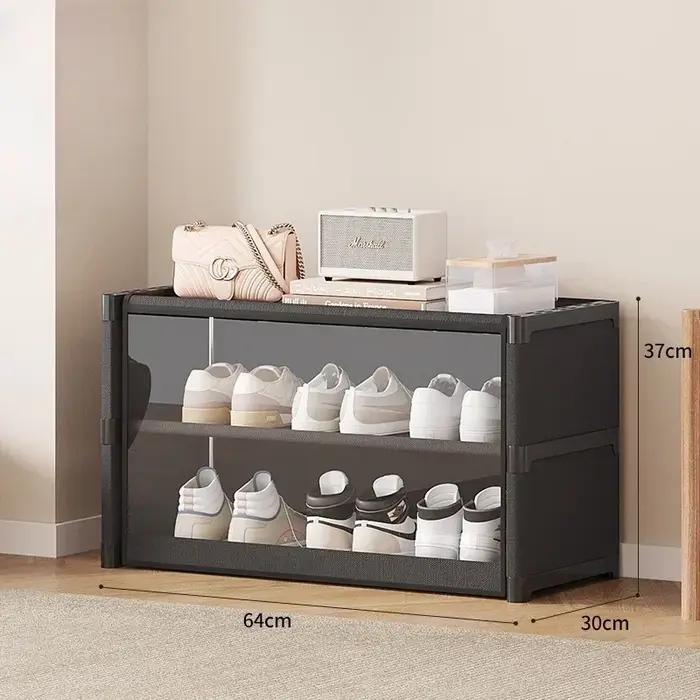 Étagère à chaussures multi-niveaux, armoire à chaussures anti-poussière, design transparent pour pet