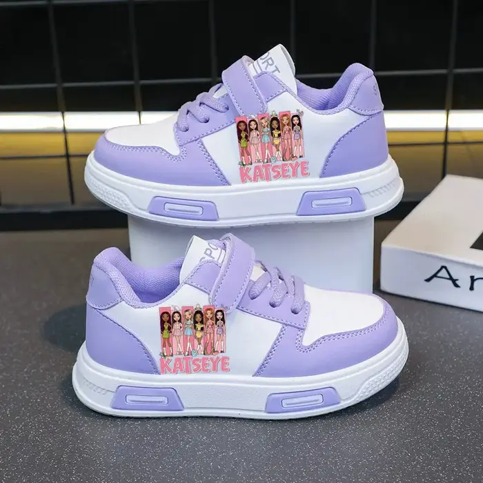 Chaussures de basket Katsey, baskets de tennis mignonnes, chaussures blanches, baskets décontractées pour enfants, chaussures de sport