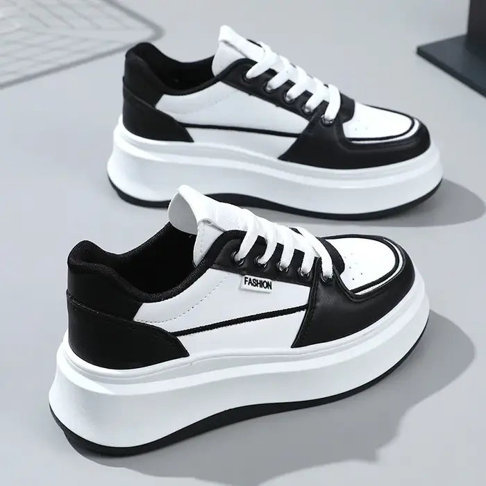 Femmes blanc grosses chaussures femme à lacets plate-forme Sneaker 2025 dames